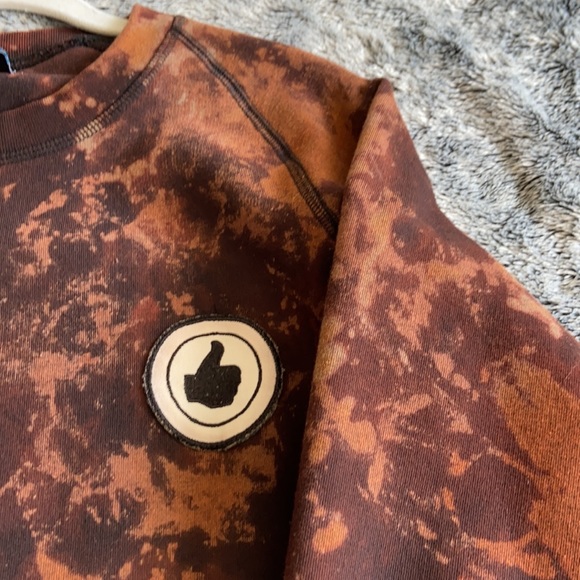 Reverse Tie Dye Bleach Dye Crewneck Crop Vintage - Picture 5 of 16